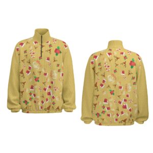 Boho Christmas Gold Pattren Design - All-Over Print Unisex Turtleneck Zippered Sweatshirt