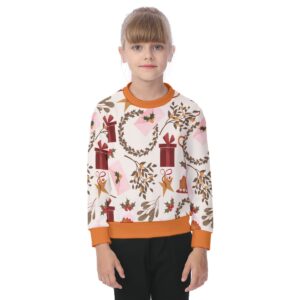 Christmas Gifts mug flower cap pattren Design -All-Over Print Kid's Sweatshirt