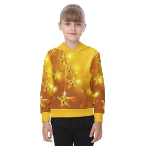 Golden Christmad Theme Design - All-Over Print Kid's Heavy Fleece Hoodie