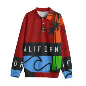 Abstract Design In Plum Trees California - All-Over PrintAll-Over Print Unisex Lapel Collar Sweater