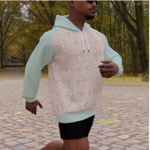 Hello Winter Digital Design - All-Over Print Men's Heavy Fleece Raglan Hoodie