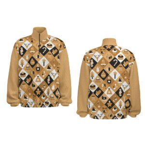 Boho Christmas Gold Design - All-Over Print Unisex Turtleneck Zippered Sweatshirt