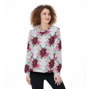 Christmas Flowers Pattren Design - All-Over Print Women's Thicken Sweater