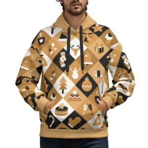 Boho Christmas Gold Design - All-Over Print Unisex Plus Fleece Pullover Hoodie