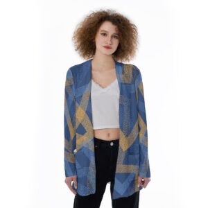 Abstract Check Design - All-Over Print Women's Cover With Pocket