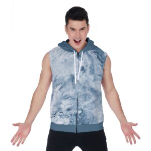 Fluid Acrylic Hand Painted Textures - All-Over Print Men's Zipper-Up Sleeveless Hoodie