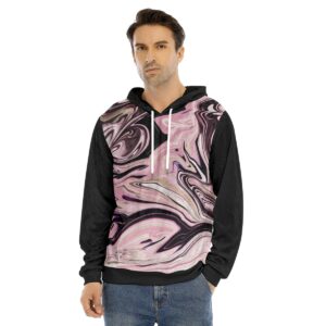 Modern Fluid Non Seamless Marble Design - All-Over Print Men's Pullover Hoodie | Velvet