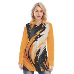 Animal Seamless Patterns Textures Background - All-Over Print Women's Long Shirt