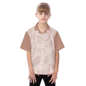 Pattern Dry Leaves Design - All-Over Print Kid's Hawaiian Vacation Shirt
