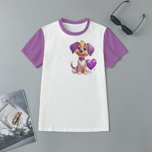 Cute Dogs with Hearts Desing - All-Over Print Children's Short-Sleeve T-Shirt | 180GSM Cotton
