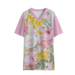 Summe English Roses Design - All-Over Print Kid's V-neck T-shirt