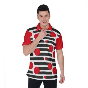 Dot Stripe Pattern Design - All-Over Print Men's Polo Shirt