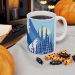 Mug Winter Snow Mountain Background Design 11oz