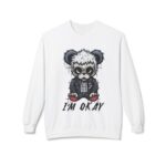 Black Injured Bear - Unisex Midweight Softstyle Fleece Crewneck Sweatshirt