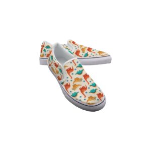 Colorful Dinosaur Pattren Design - Kid's Slip On Sneakers