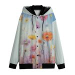 Flower Abstract Design - All-Over Print Men's Varsity Jacket