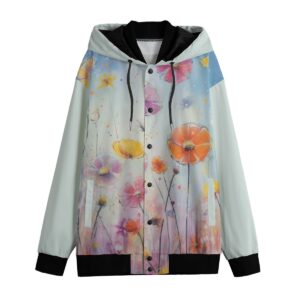 Flower Abstract Design - All-Over Print Men's Varsity Jacket