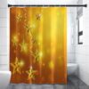 Christmas Ornament Golden Background - Design Shower curtain 90(gsm)