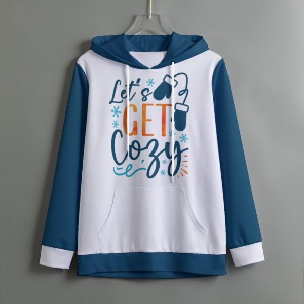 Let's Get Cozy Design - All-Over Print Women's Pullover Hoodie With Drawstring