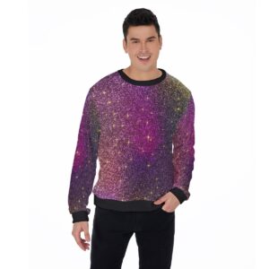 Purple Glitter Design - All-Over Print Men's Sweater