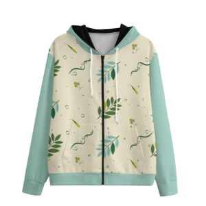Twig Pattern Design - All-Over Print Zip Up Hoodie With Pocket | Interlock
