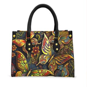 3D Butterflies Background Design - Women's Tote Bag With Black Handle