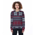 Joyfull Christmas Knitted Patterns - All-Over Print Women's Loose Sweatshirt