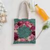 Burgundy Dhristmas Digital Design - Double-Sided Printed Canvas Bag