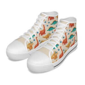 Coloful Dinosaur Pattren Design - Kid's Canvas Shoes