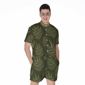 Leaves Pattren Design - All-Over Print Men's Rompers