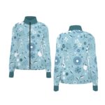 Flower Pattern Design - All-Over Print Women's Long Sleeve Thumbhole Jacket