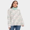 Hello Winter Digital Design -All-Over Print Women's Turtleneck Imitation Knitted Sweater (Plus Size)