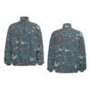 Xmas Seamless Patterns Design - All-Over Print Unisex Turtleneck Zippered Sweatshirt