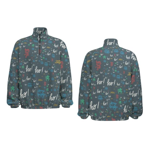 Xmas Seamless Patterns Design - All-Over Print Unisex Turtleneck Zippered Sweatshirt
