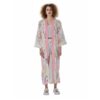 Spring Abstract Pattern Design - All-Over Print Women's Satin Kimono Long Robe