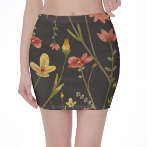 Wild Flower Seamless Pattern Design - All-Over Print Hip Skirt