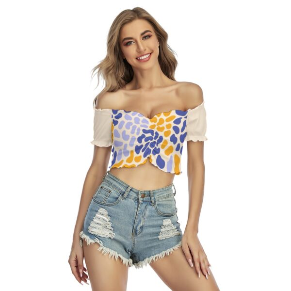 Vibrant Spring Flowers - All-Over Print Women's One-shoulder Off-the-navel Short Sleeve T-shirt