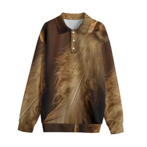 Creative Dark Color feather Design - All-Over Print Unisex Lapel Collar Sweater