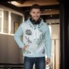 Winter Background Design - All-Over Print Men's Pullover Hoodie