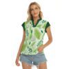 Summer Abstract Pattern Design - All-Over Print Women's Stacked V-neck Short Sleeve Blouse