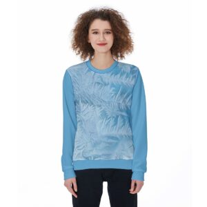 Frost Pattern Background Design - All-Over Print Women's Loose Sweatshirt