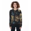 Diffusion high contrast oil painting floral seamless - All-Over Print Women's Loose Sweatshirt