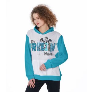 It's Freezin Season Design - All-Over Print Women's Pullover Hoodie