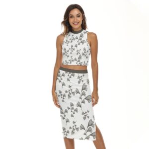 All-Over Print Women's Tank Top & Split High Skirt Set