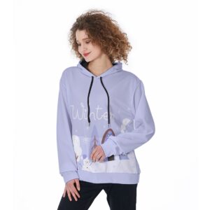 Winter House Theme Design - All-Over Print Women's Heavy Fleece Hoodie