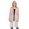 Spring Abstract Pattern Design - All- Over Print Women's Long Sleeve Mesh Cardigan