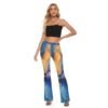Blue Golden Alkohol Ink Design - All-Over Print Women's Skinny Flare Pants