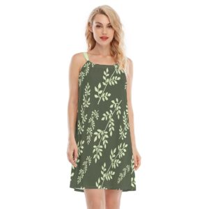 Floral Seamless Pattern Design - All-Over Print Women's O-neck Cami Dress