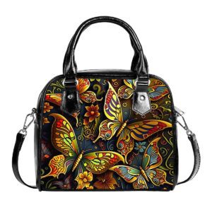 3D Butterflies Background Design - Handbag With Single Shoulder Strap