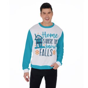 Home is where the Snow Falls Design - All-Over Print Men's Sweater